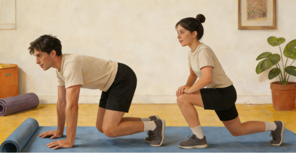 beginner home workout plan with push-ups squats and plank